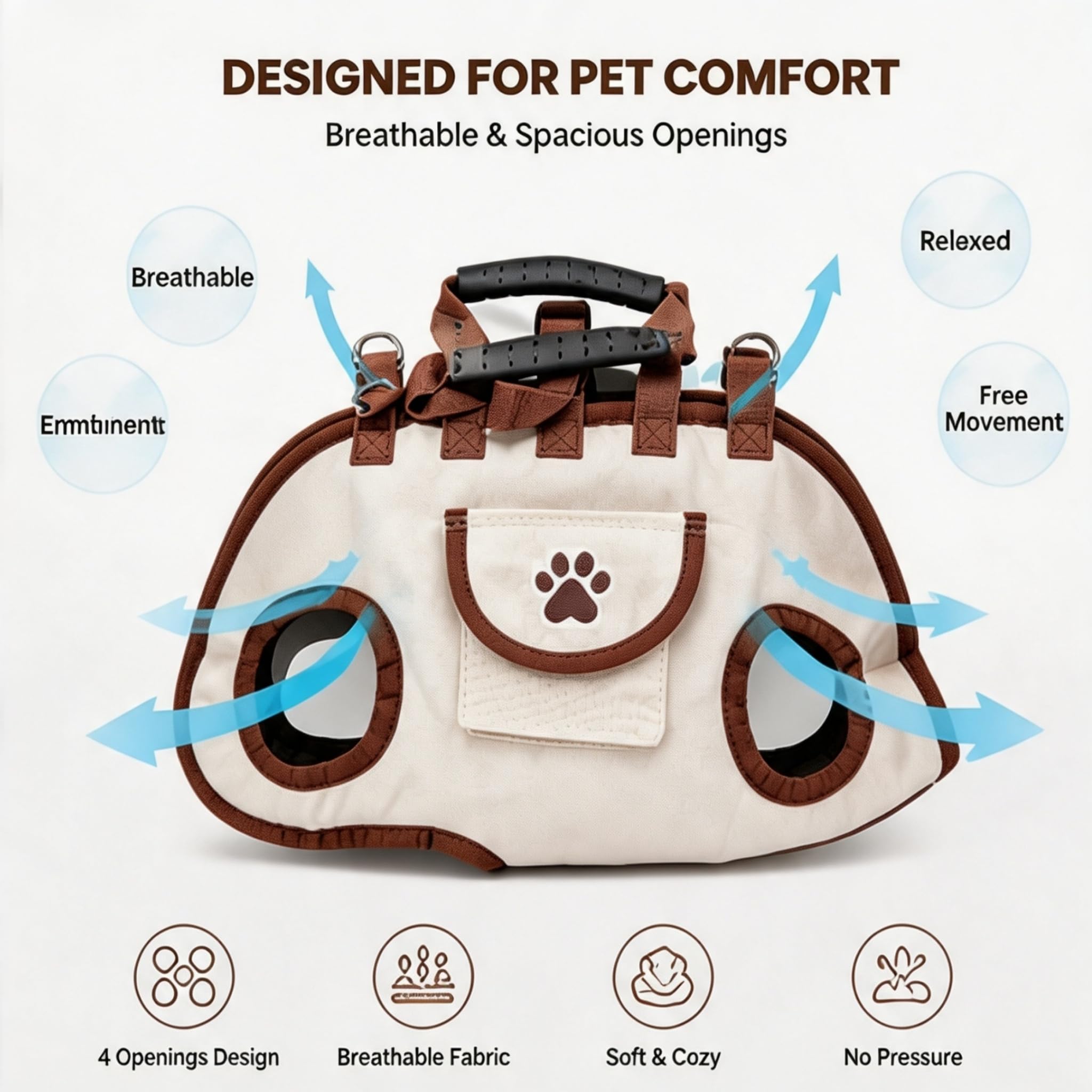 Small Dog Carrier Bag, Hands Free Pet Carrier Purse With Shoulder Strap & Leash Function, Portable Puppy Carrying Tote For Travel, Walking, Shopping And Daily Outings photo 2