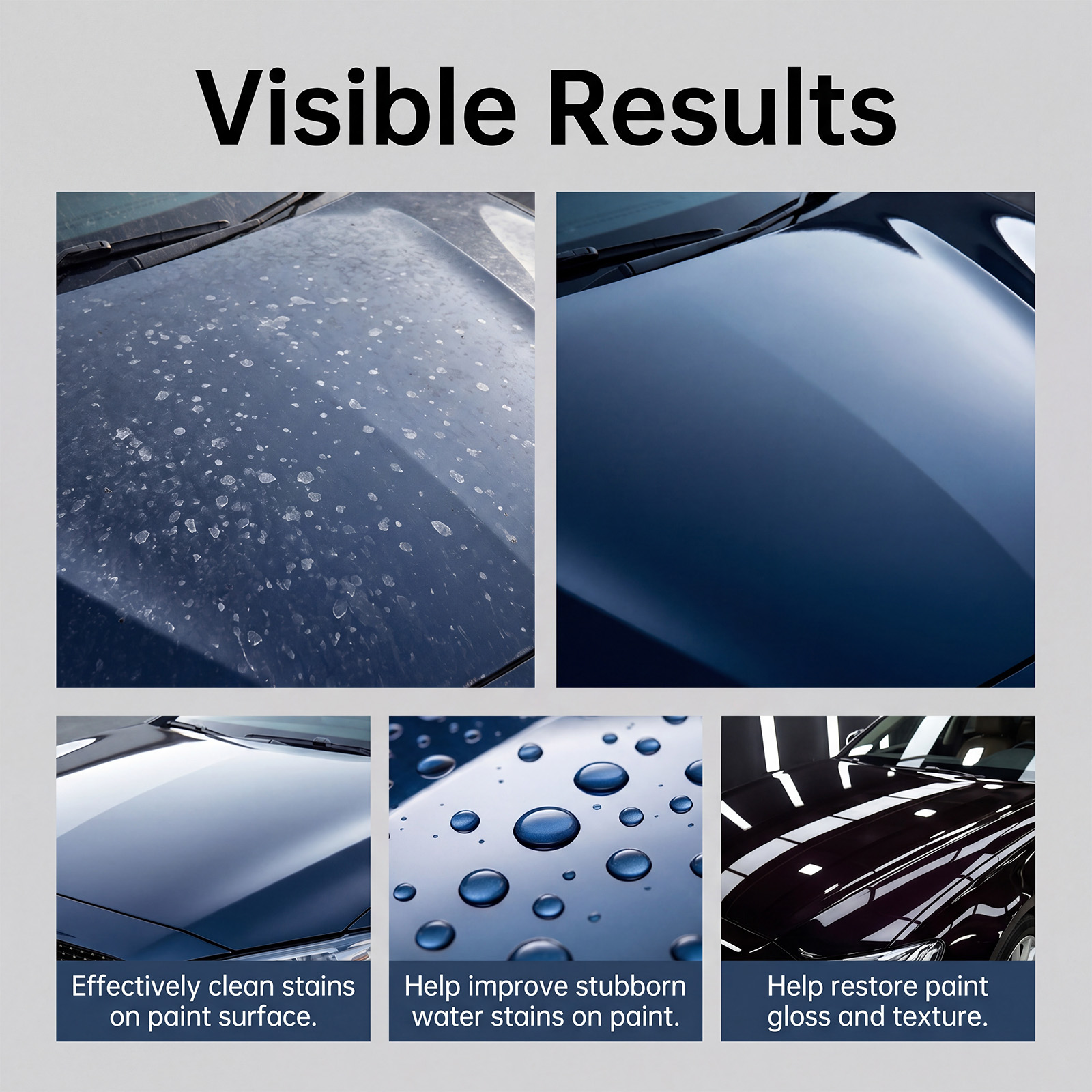 Car Water Spot Remover, Windshield Glass Stain Cleaner For Clear Visibility Daily Care photo 2