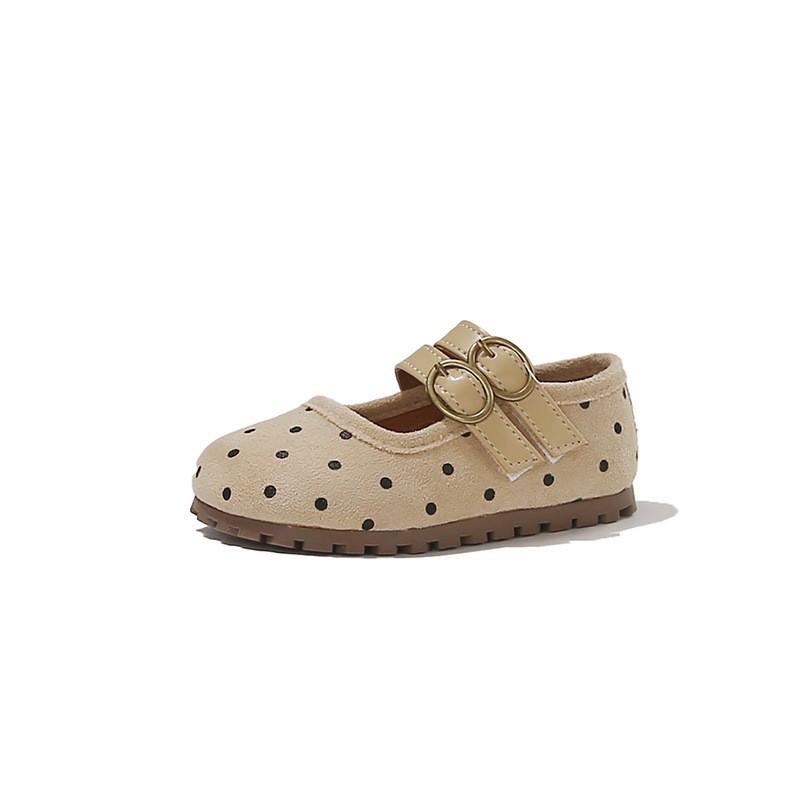 2026 Spring & Autumn New Kids Forest Style Polka Dot Leather Shoes, Korean Style Girls Shallow Mouth Princess Shoes, Soft Sole Casual Flats photo 5