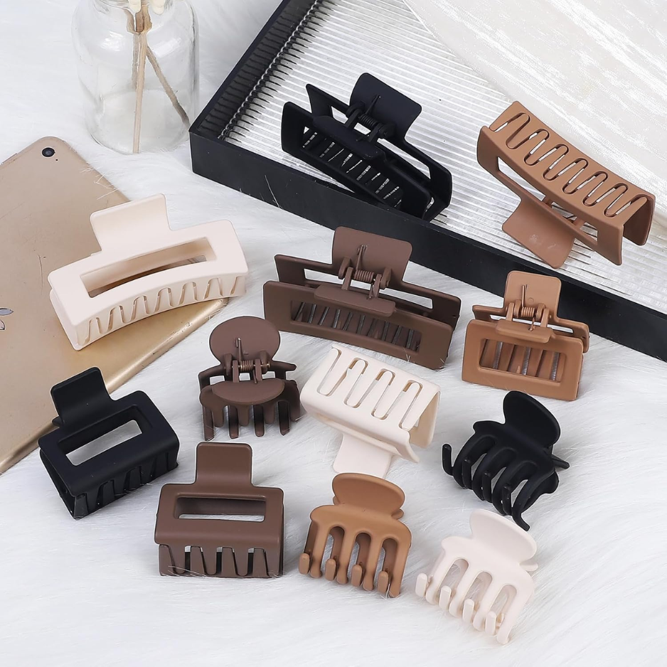 12PCS Hair Claw Clips For Women & Girls, 3 Styles Decorative Hair Clips, Strong Grip Hair Accessories For Daily Styling photo 3