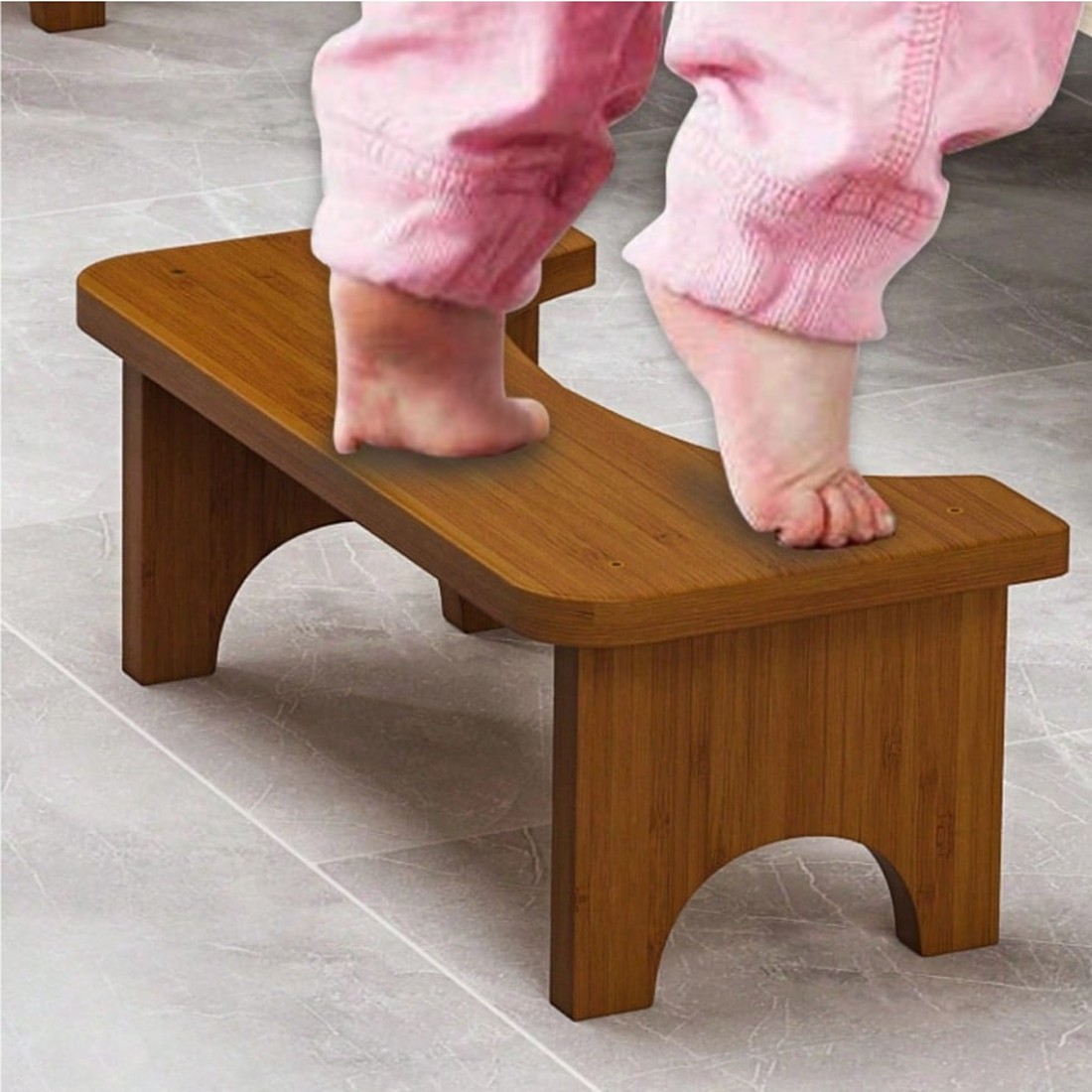 Bamboo Toilet Squat Stool Wide Bathroom Potty Step Non Slip Portable UK photo 2