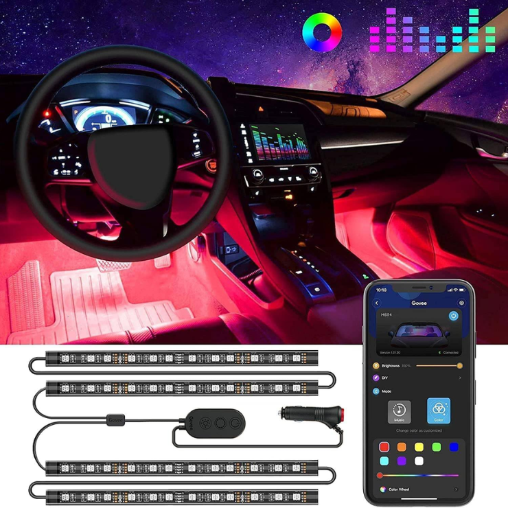 Govee Car LED Lights, RGB Smart Car Interior Lights, App Control photo 1