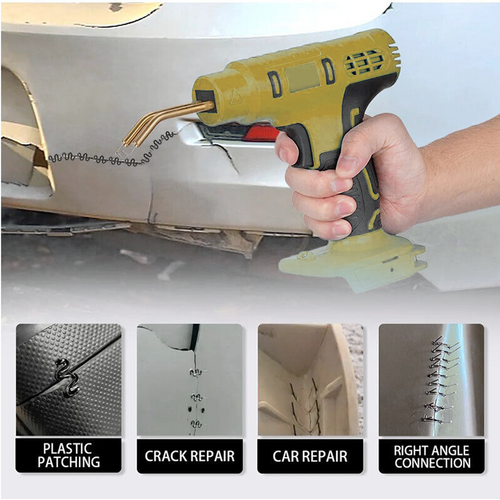 Cordless Plastic Welder Hot Stapler Bumper Welding Tool For 18V Battery  Not Included  With 400 Hot Staples For Bumper Repair Yellow photo 7