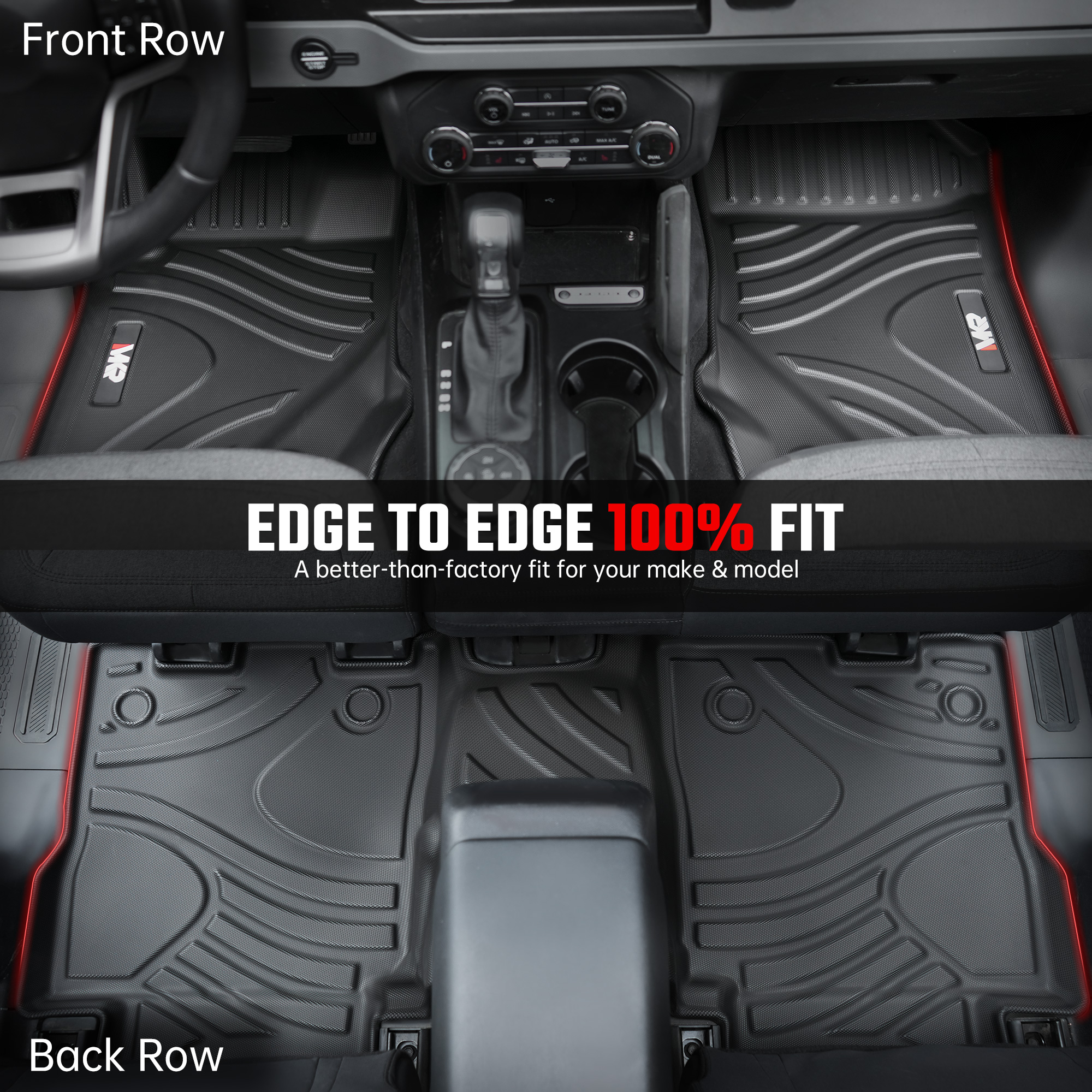 Car Floor Mats For 2021-2023 Ford Bronco 4 Doors TPE Interior Car Accessories photo 3