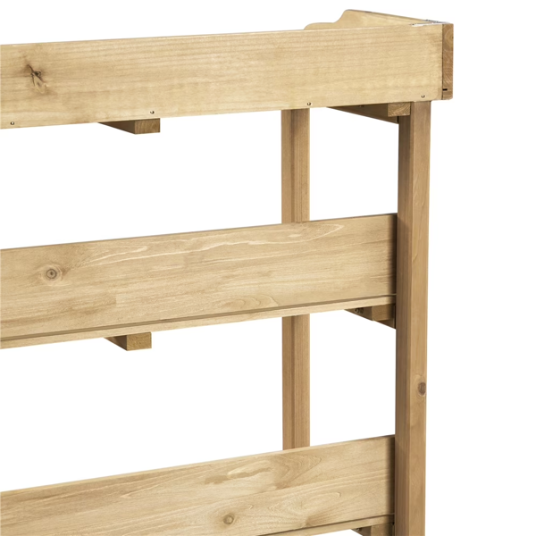 Outdoor Potting Bench Table With Storage Shelf,Natural Wood photo 5