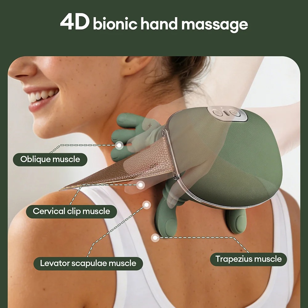 Bionic Finger Neck & Shoulder Massager, Wireless Cervical Trapezius Kneading Massage Shawl With Brushless Motor photo 3