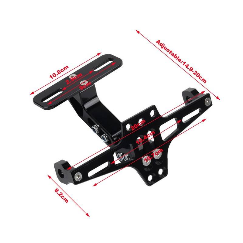 Durable Aluminium Motorcycle Number Plate Holder With Adjustable Angle, LED Light For Night Visibility, Compatible L Plates For Motorcycle, License Plate, Motorbike Number Plate, Bike Number Plate, L photo 2