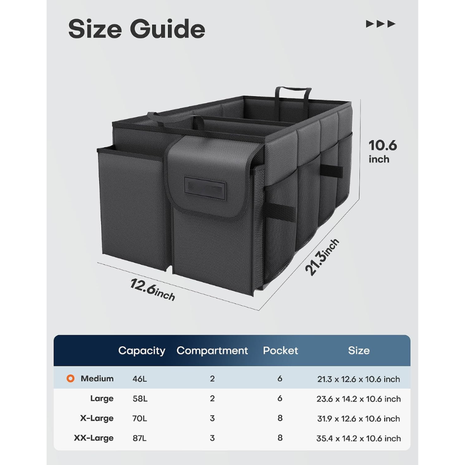 Foldable Car Trunk Organizer, Large Storage Box For SUVs, Sedans, Cars And Vehicle Cargo Areas photo 2