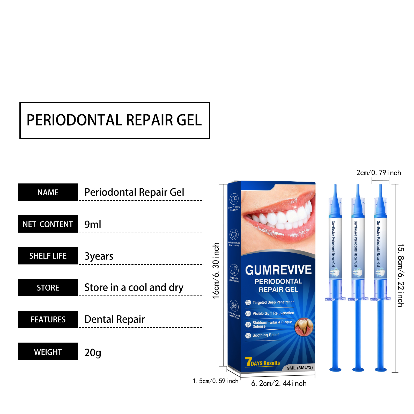Tooth Repair Gel 9ml 3ml X 3 Box photo 2