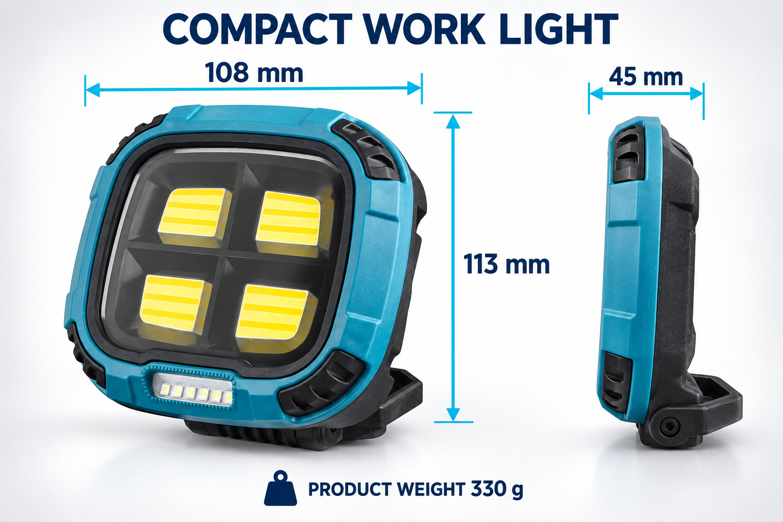 Rechargeable Magnetic Battery Display Type C LED Work Light Base Hanging W894 3 Hook Flood photo 6