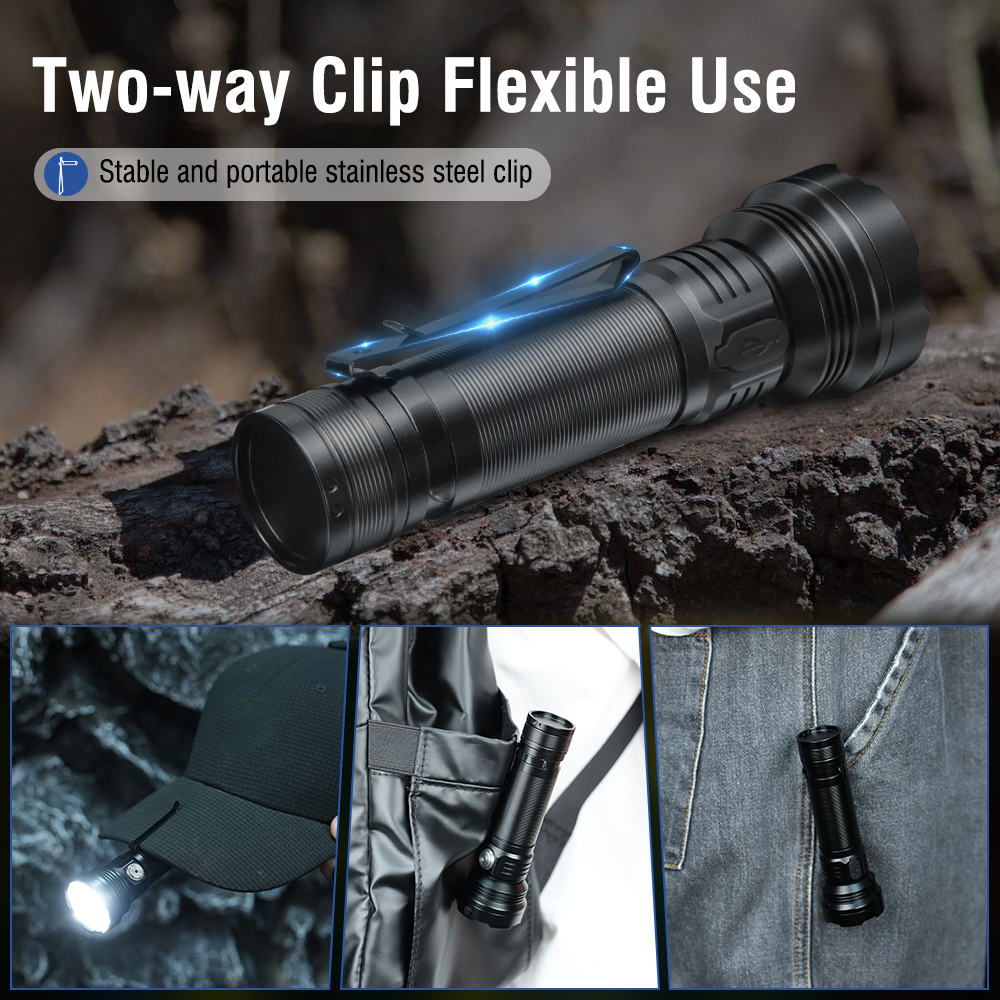 BORUIT ET28 Super Bright Led Torch Rechargeable Compact Flashlight IPX65 photo 7