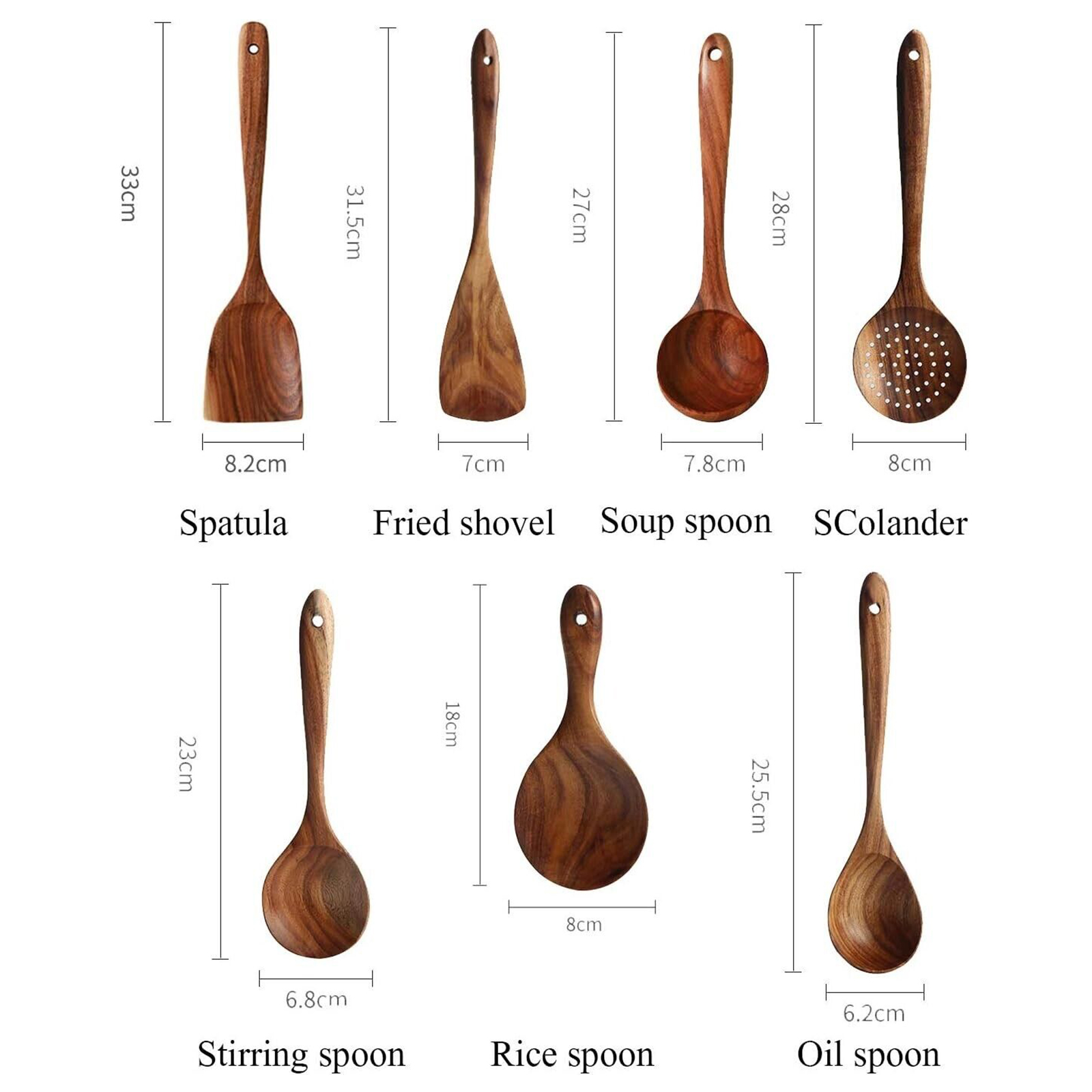 Wooden Utensils Set For Kitchen Messon Handmade Natural Wooden Cooking Spoons photo 5
