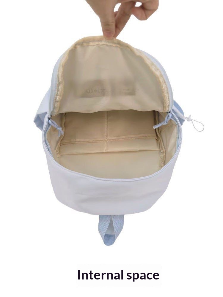 Japanese Solid Color College Student Backpack Female 2026 New Lightweight Junior High School Student Backpack Short Distance Travel Backpack - Beige photo 2