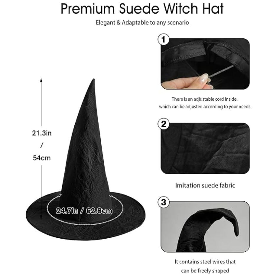 Witch Hat, Wizard Hat For Halloween Costume photo 7