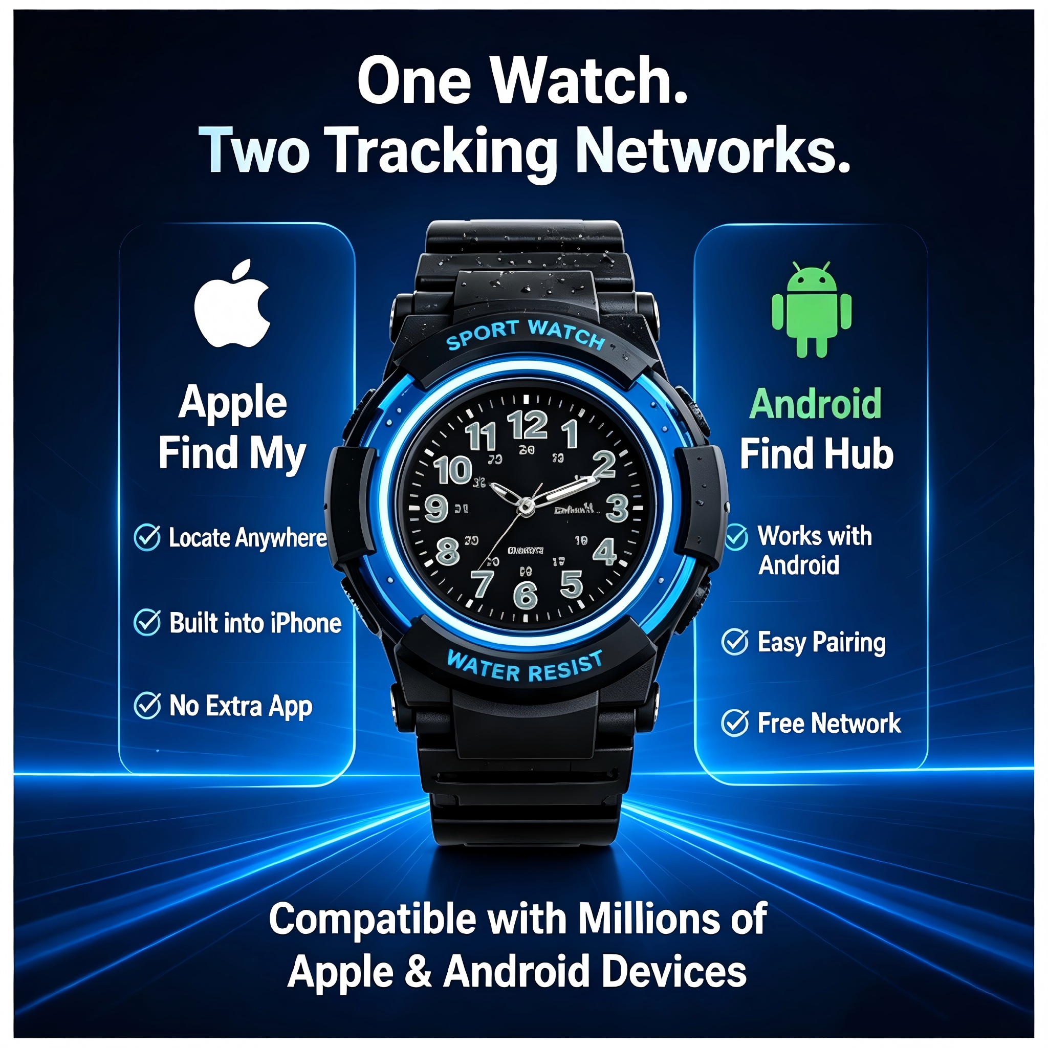 Kids Anti-Lost Watch Find My Android Find Hub Bluetooth Tracker Quartz Watch IP68 Waterproof No Subscription photo 7