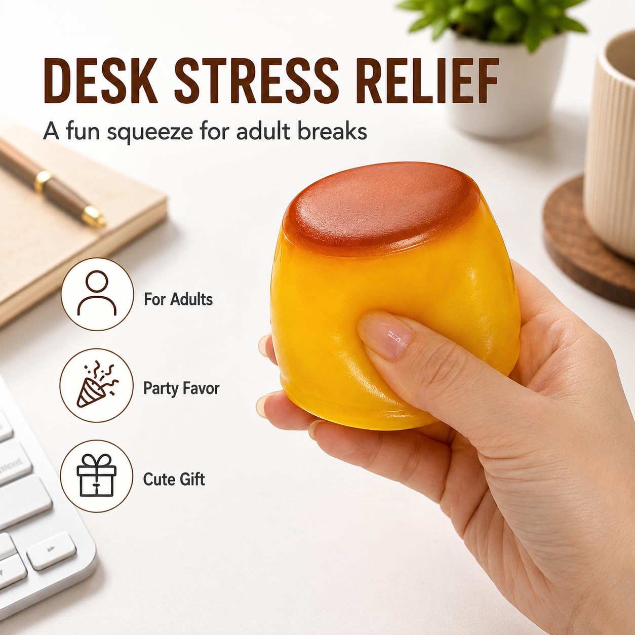 1pc Crunchy Mango Squishy ASMR Squeeze Stress Relief Fidget For Adults Crunchy ASMR Experience, Soft Flexible Texture, Satisfying Hand Squeeze For Relaxation, Office Desk Accessory And Adult Gift photo 5