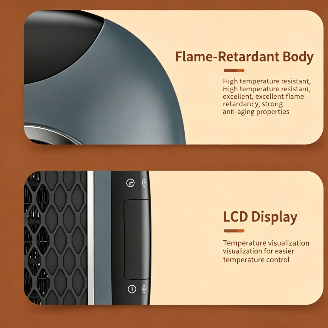 800W Electric Space Heater Low Energy Ceramic Fast Heating Fan Heater Portable photo 4