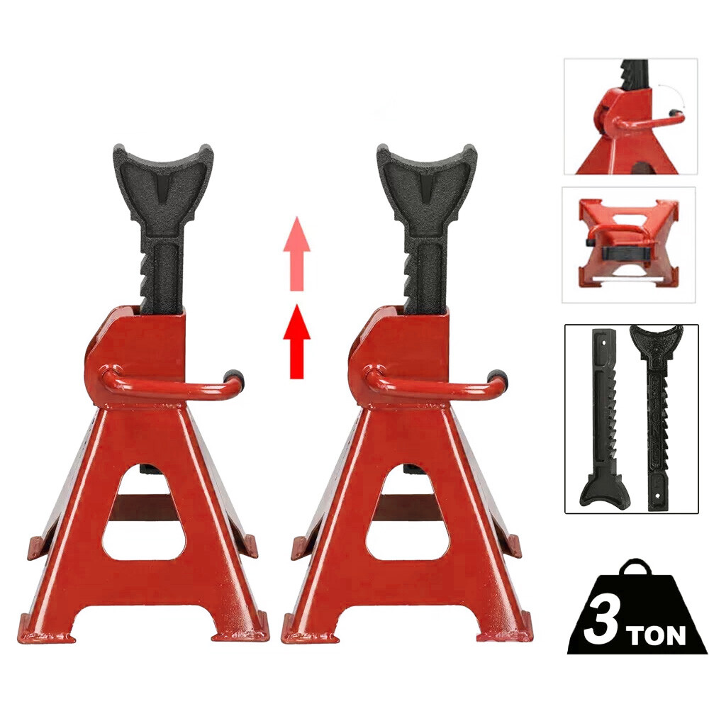 2Pcs Axle Stands FloorJack Heavy Duty Lifting 3 Ton Capacity Stand Car Carava photo 4
