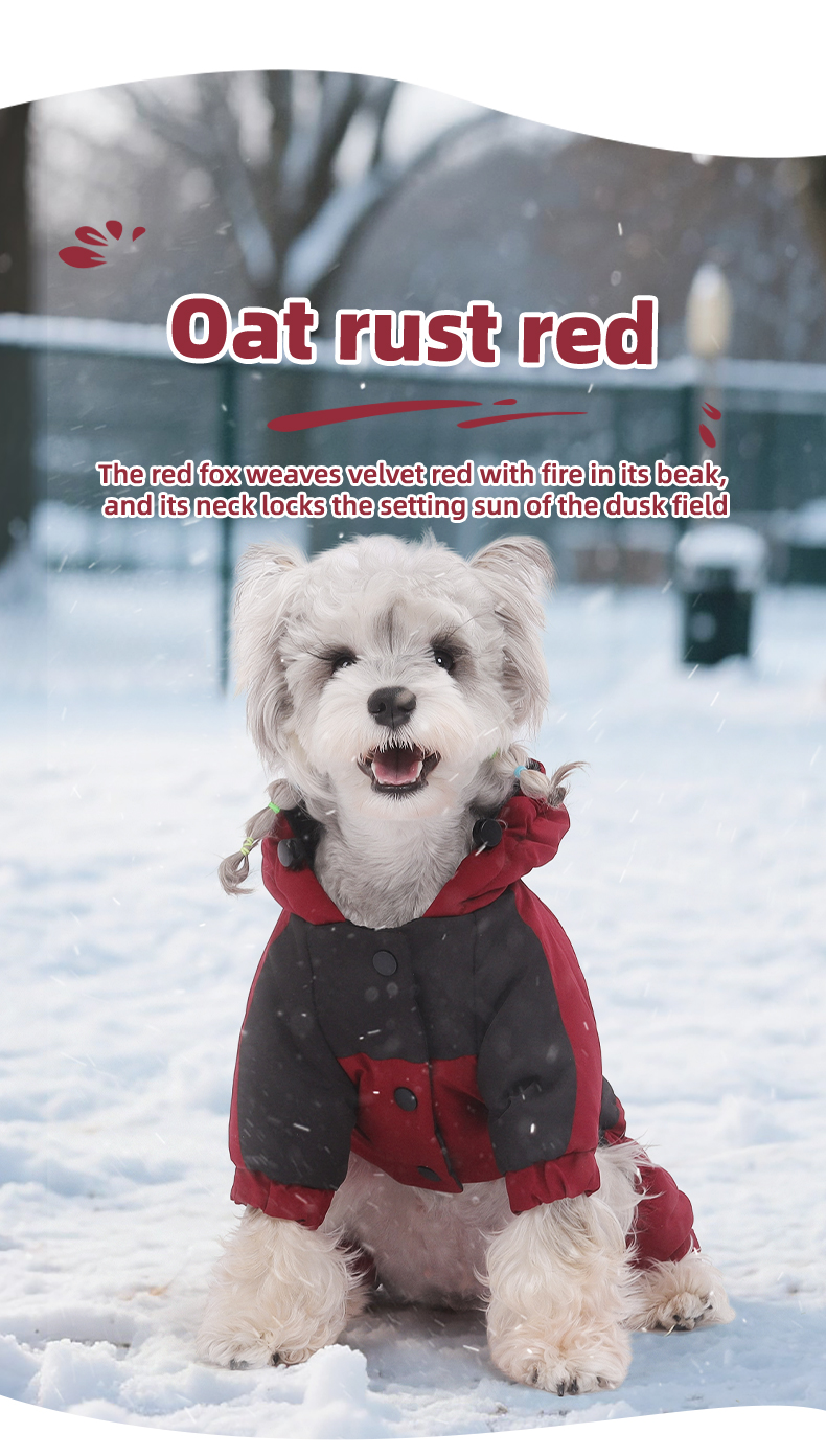 Water Resistant Dog Winter Coat, Graphene Thermal Warm Four Legged Dog Snow Jacket Hooded Pet Cold Weather Snowsuit, Windproof Padded Dog Clothes For Small Medium Dogs photo 5