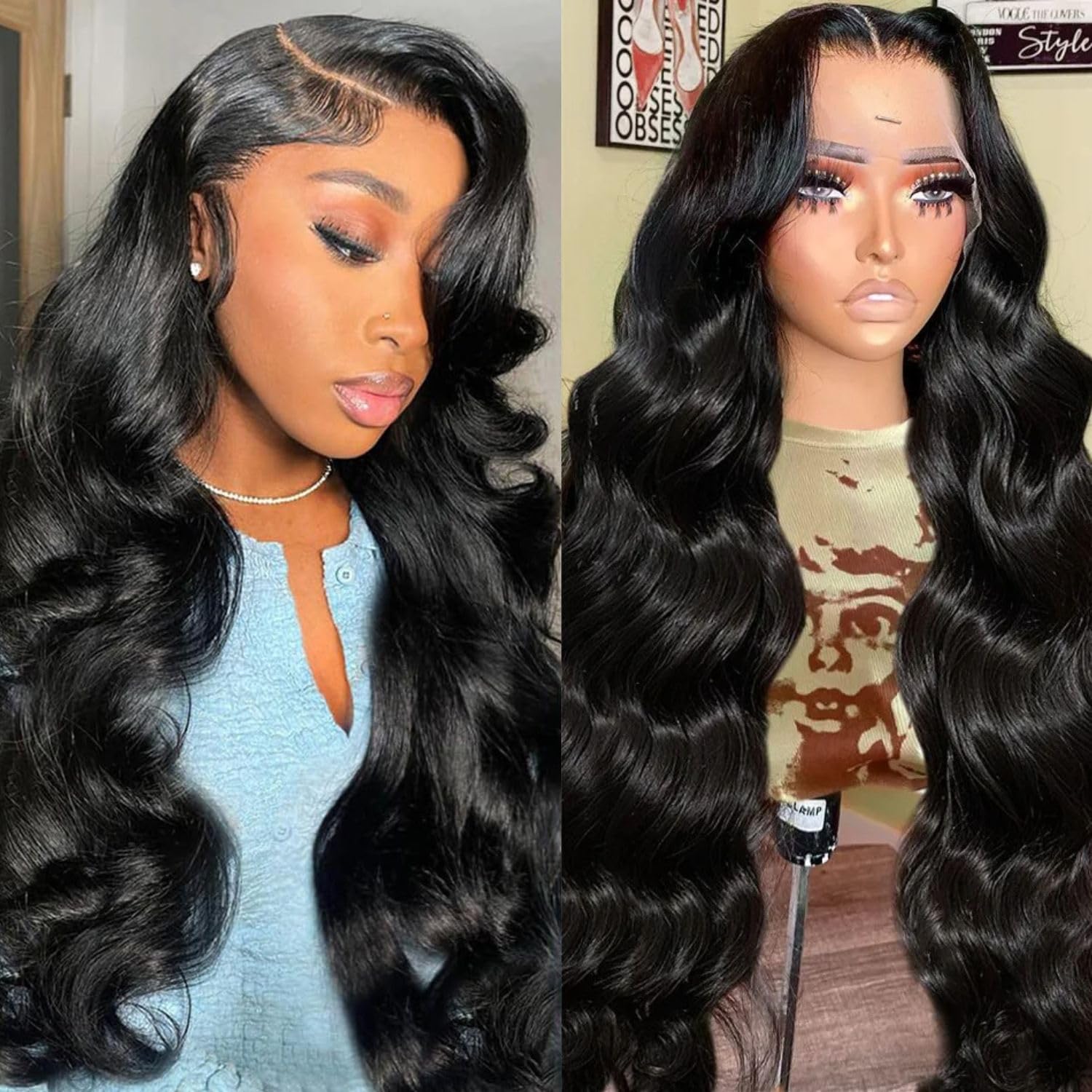 13x4 Lace Front Human Hair Wig Body Wave, Natural Color, Density photo 1