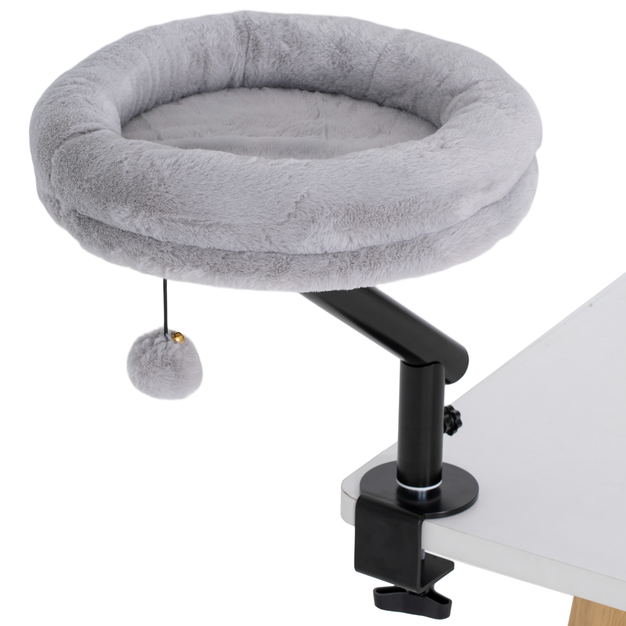 Cat Desk Bed, Cat Hammock 360degrees Rotatable Adjustable For Window, Table, Work, Grey photo 8