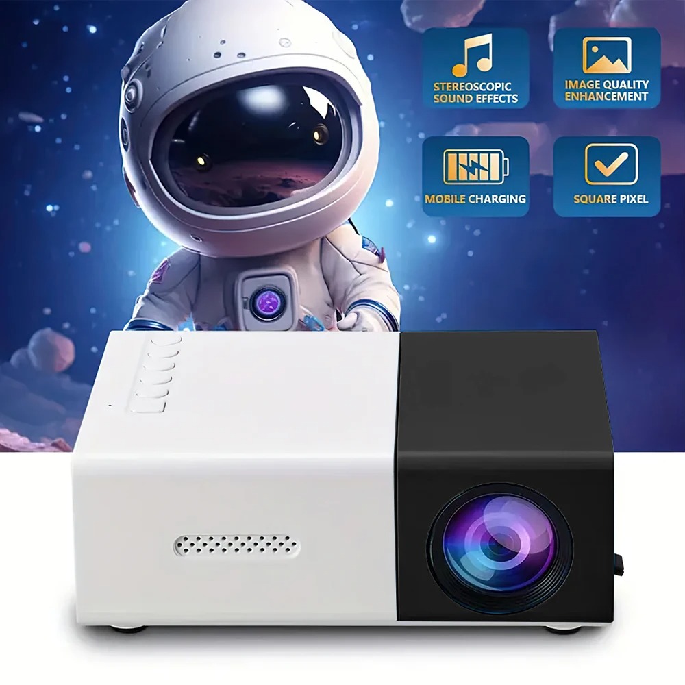 Portable Wired Mobile Phone Projector With Extendable Stand, LED Mini Home Video Device, 1080p HD Screen, USB SD AV HD photo 8