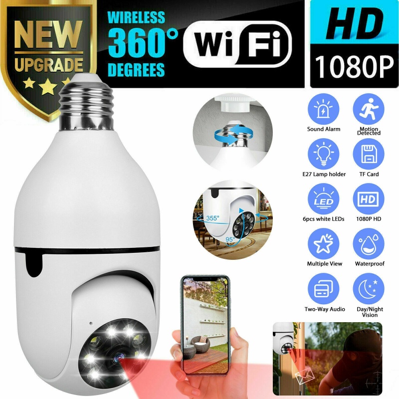 IR E27 Light Bulb Camera 1080P HD Wireless Wifi Smart Home Security Camera photo 7