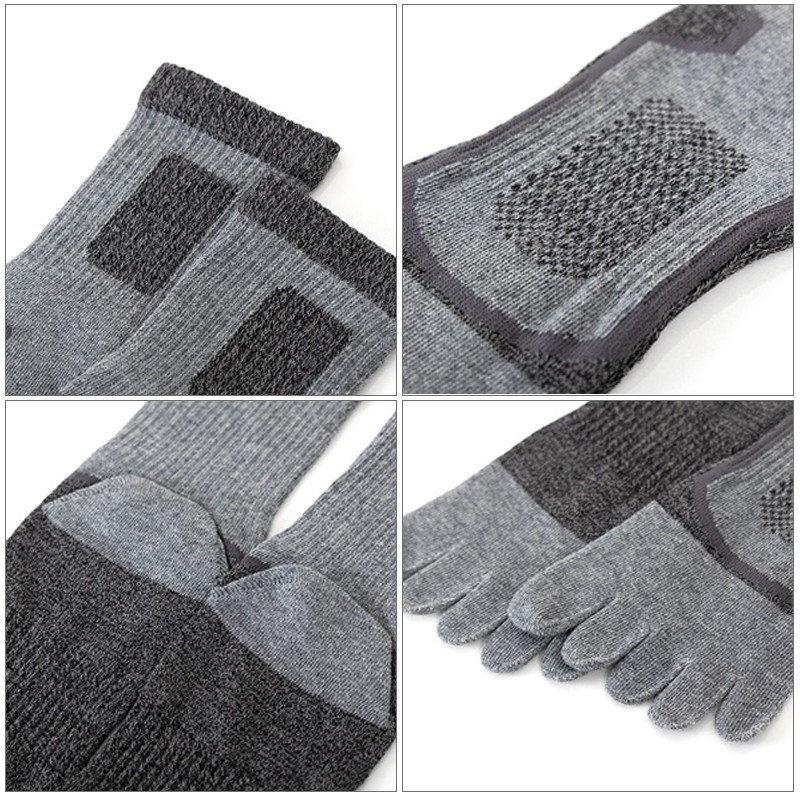 5Pairs Mens Cotton Blend Athletic Running Sports Socks Finger Toe Socks Toe Sock photo 5