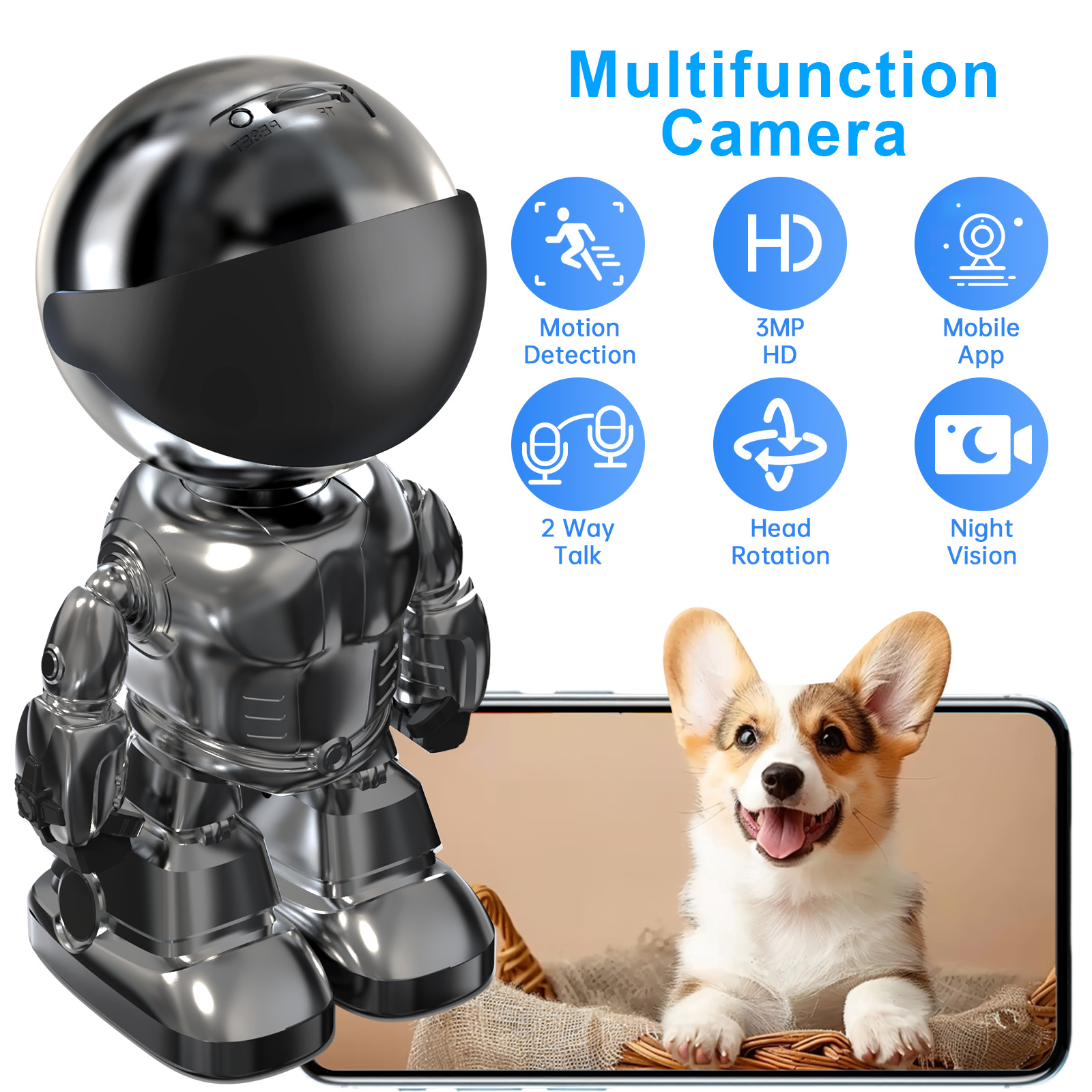 Smart Robot Camera 3MP IP Camera WIFI Robert Network CCTV HD Baby Monitor Remote Control Home Security Camera photo 6