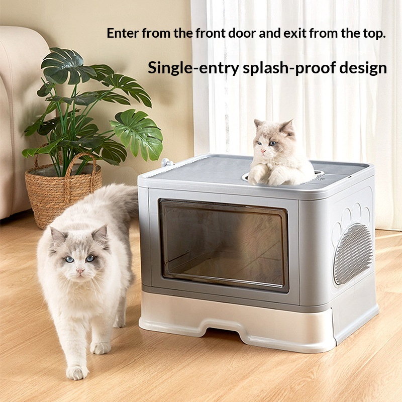 Enclosed Extra-Large Drawer-Type Cat Litter Box photo 5