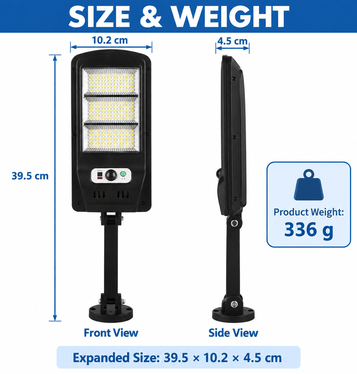 Solar Powered Rechargeable Motion Sensor Waterproof LED Work Light 60W 1500mAh For W755 3 IP65 photo 8