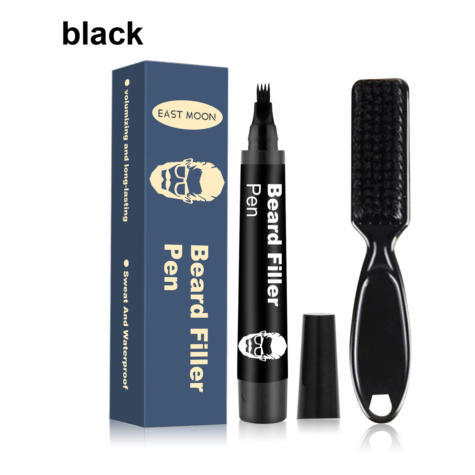 Beard Filler Black 1pc  1 Comb Box photo 1