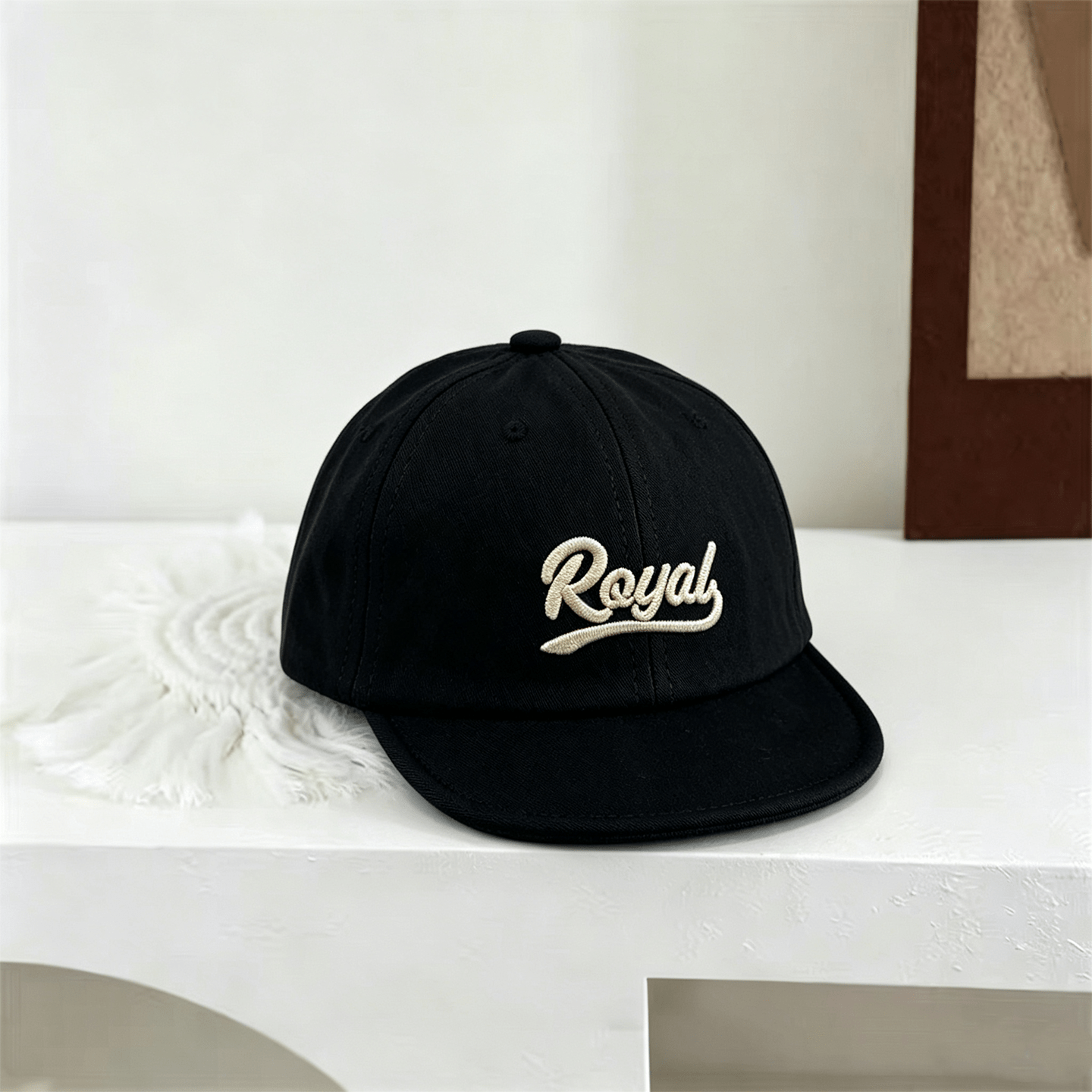 Summer Children's Plain-color Royal Letter-stitched Short-brim Casual Style Baseball Cap With Simple Design, Suitable For Daily Outings photo 2