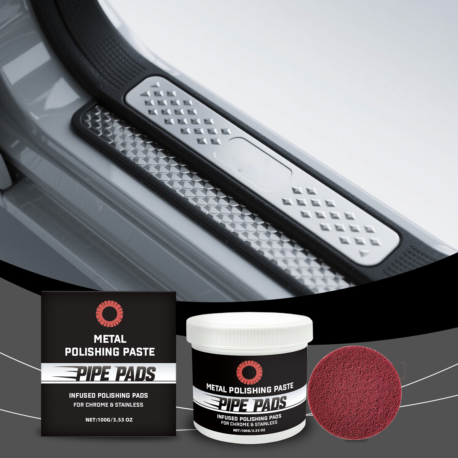 Metal Polishing Care Kit 1 00g Bottle-1 Sponge Pad 1Box photo 4