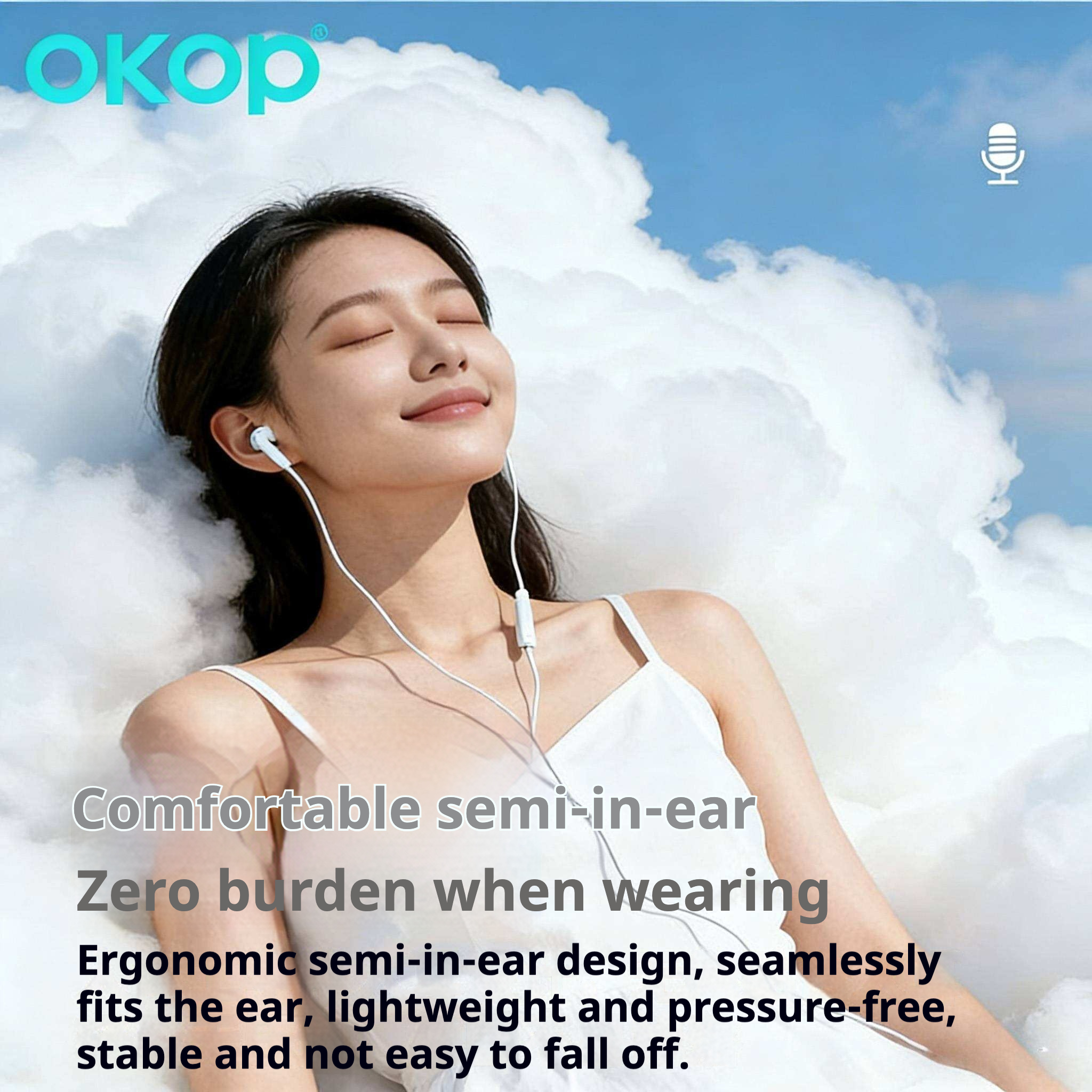 KP-243 New In-Ear USB-C Wired Earphones With In-Line Controls High Volume High Sound Quality Low Latency Music Gaming In Stock photo 5