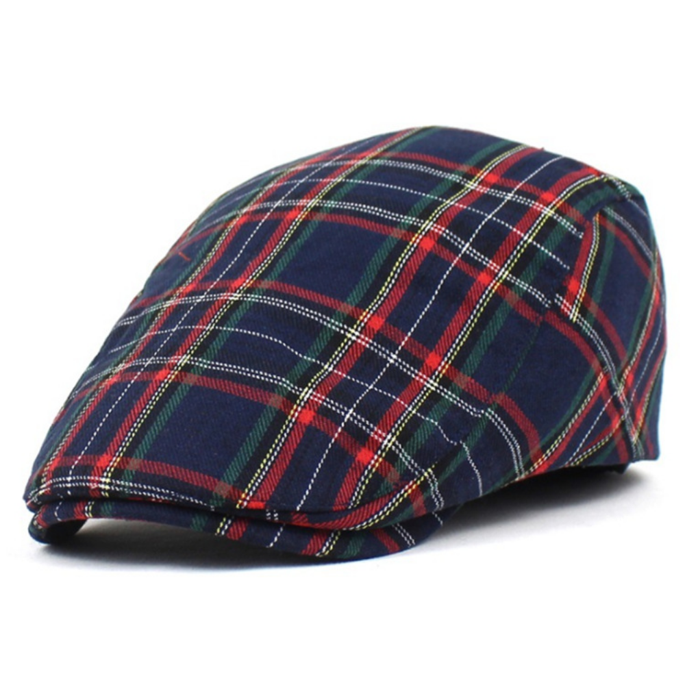 British Retro Checkered Forward Hat, Scottish Checkered Short Brimmed Baseball Cap, Outdoor Fashionable Casual Literary Painter Hat photo 3