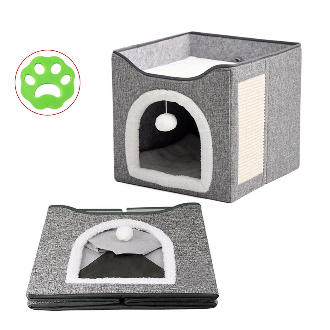 Pet Foldable Storage Cat Shelter Three-dimensional Cage With Cat Scratching Pad photo 5