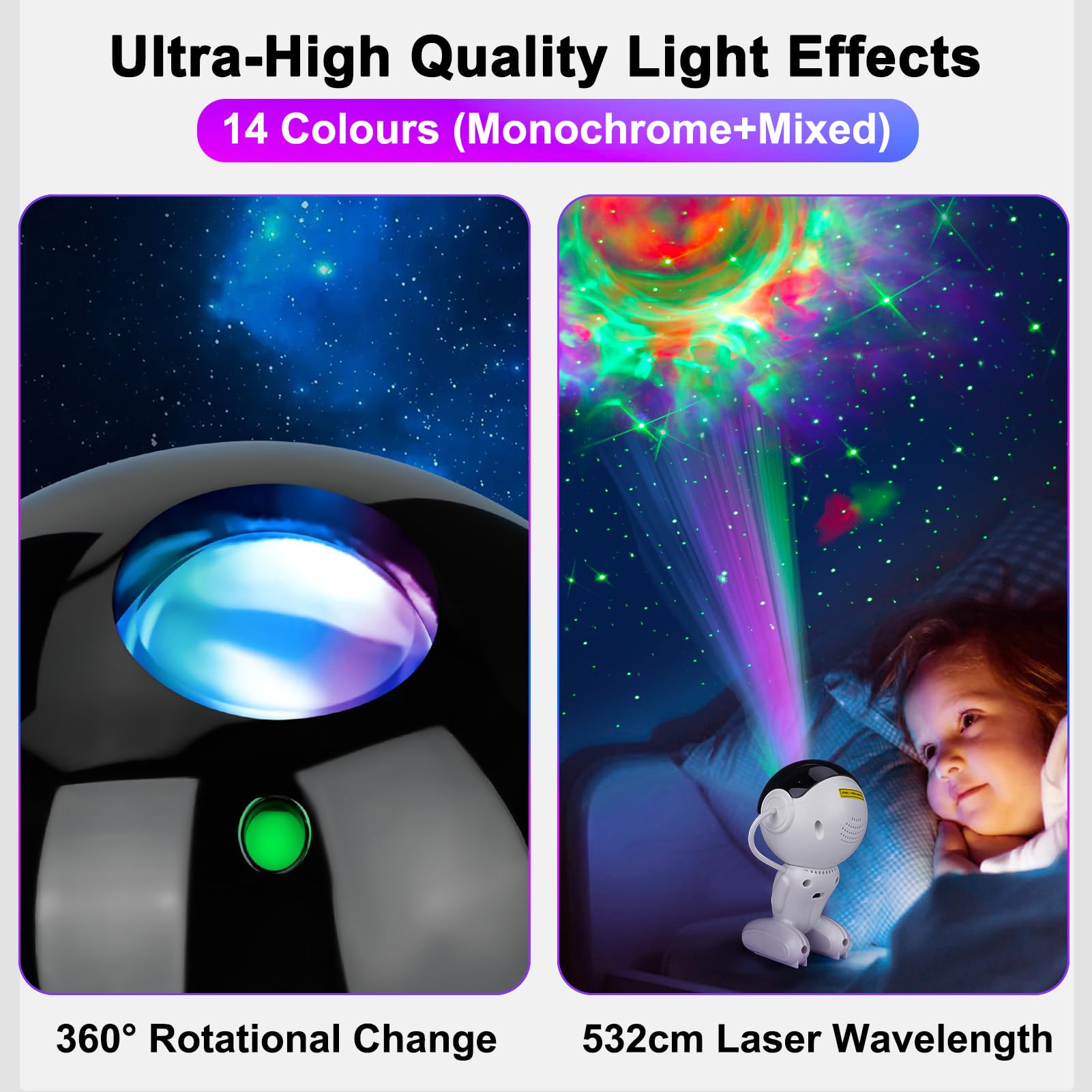 Astronaut Galaxy Night Light, 360  Adjustable Starry Night Light With Timer And Remote Control, USB Powered photo 5