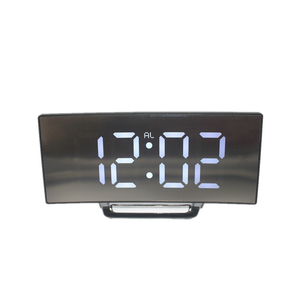 Creative Curved Electronic Clock, Large Screen LED Clock, Mirror Clock, Silent Alarm Clock, Factory 6507 photo 1