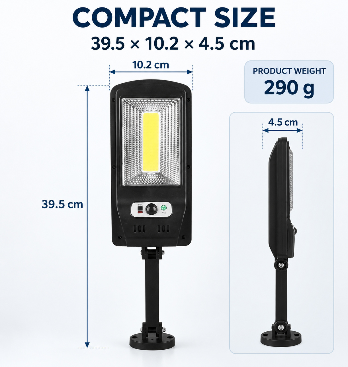 Solar Powered Rechargeable Motion Sensor Waterproof LED Work Light 10W 1500mAh For W756 1 Battery photo 2
