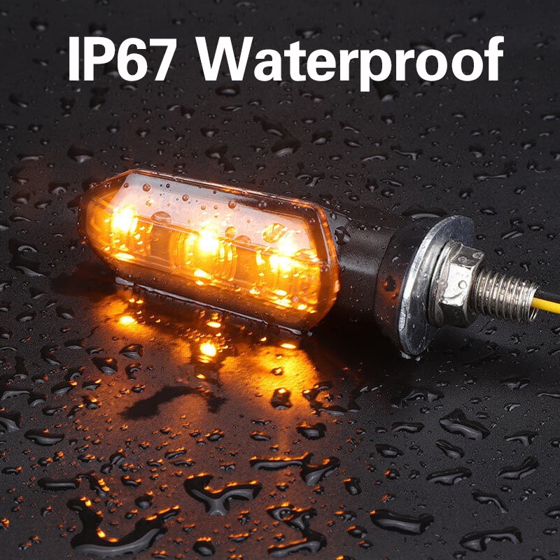 2Pcs Motorcycle Motorbike Turn Signal Lights Indicators Lamp Amber Mini LED 12V photo 3