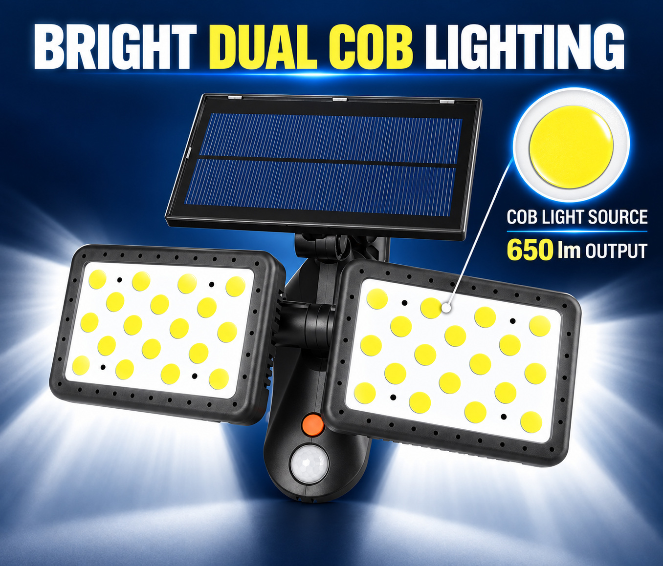 Solar Powered Rechargeable Motion Sensor Waterproof LED Wall Light W770B COB 1x 18650 Battery Sconce photo 8