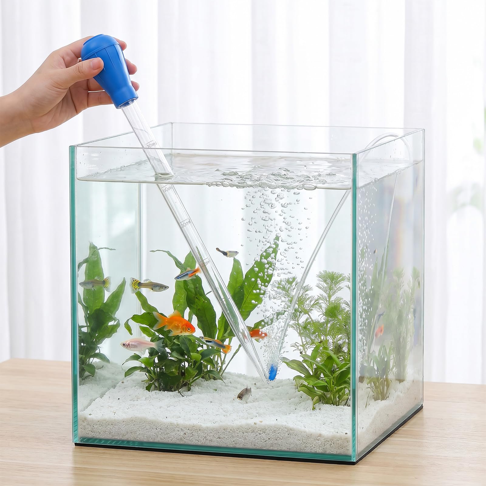 27.7in Extra Long Turkey Baster For Aquarium 50ml Baster Syringe Aquarium Water Changer Siphon For Fish Tank Cleaning Waste Remover, Gravel Cleaning Straw photo 8