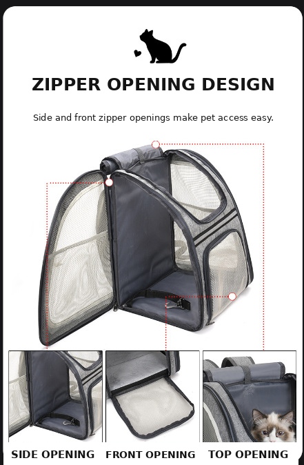 Cat Backpack Carrier Large Pet Backpack For Small Dog Medium Cat Puppy Kitten Bunny Up To 13lbs, Ventilated Mesh Dog Collapsible Travel Backpack For Hiking Walking Outdoor photo 2