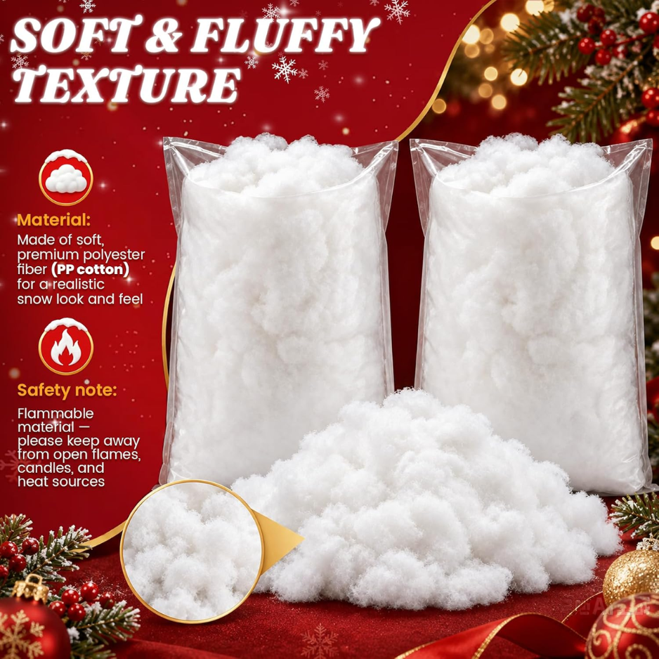 Christmas Decoration Fake Snow, Artificial White Clouds For Christmas Tree 110 G Fluffy  Cotton Snow  Realistic Snow Look Flame Resistant For Village photo 4