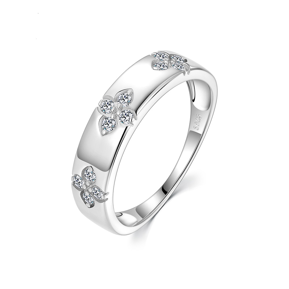 S925 Silver 2.3g Floral Cluster Moissanite Ring, D VVS1, GRA Certified US 5-9 photo 4