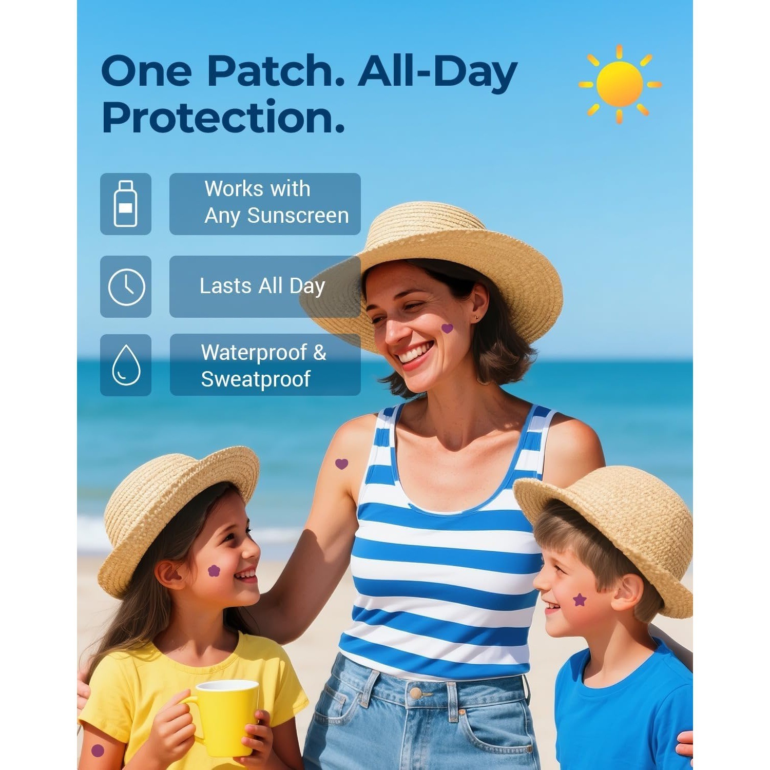 Sunscreen Stickers, UV Sensor Stickers, Waterproof Children's Sunscreen Reminders, Color-changing Stickers, Campus Activities, Outdoor photo 3