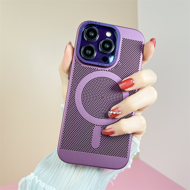 Magsafe Magnetic Suction Mobile Phone Case Anti-fall Heat Dissipation Net Protection Cover photo 8