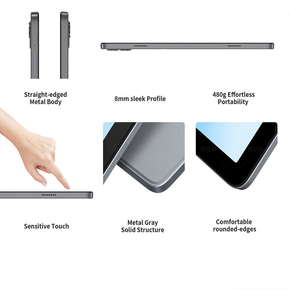 G-tab T11 Android 14 Tablet 10.1 Inch 1280&800 IPS Screen Unisoc T606 8 Core Max 1.6GHz 8GB RAM 4GB&4GB Expansion128GB ROM 2.4&5GHz WiFi Bluetooth 5.0 6580mAh Battery 8MP&13MP Camera Dual 4G photo 2