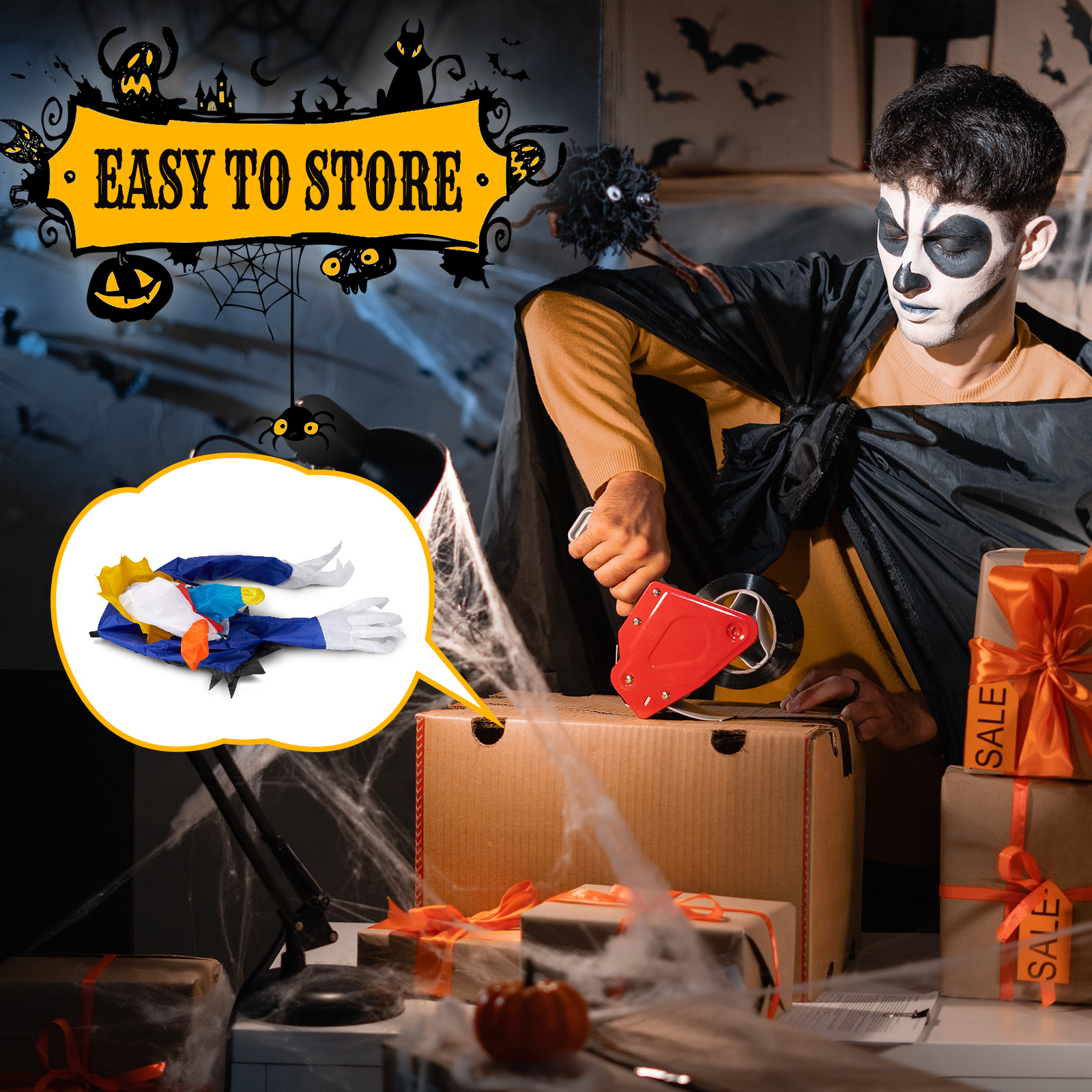 Replace 82852062 3.3 FT Halloween Inflatable Clown Broke Out From Window Outdoor Decorations,Scary Blow Up Decor With Built-in LED Lights For Holiday Party Yard Lawn Garden Decor Indoor Outdoor photo 2